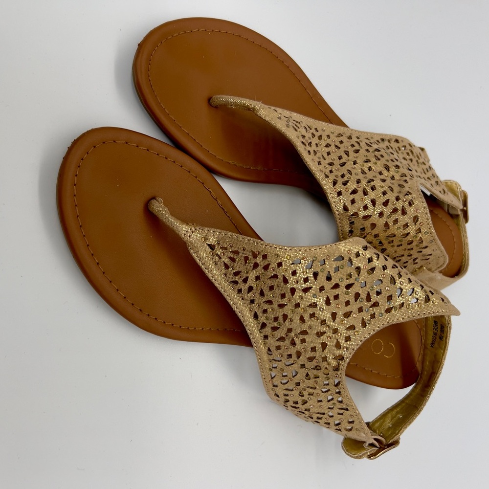 Women’s Gold Glitter Thong Sandals